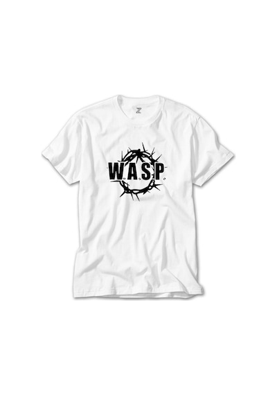 WASP Logo Text Beyaz Tişört Beyaz