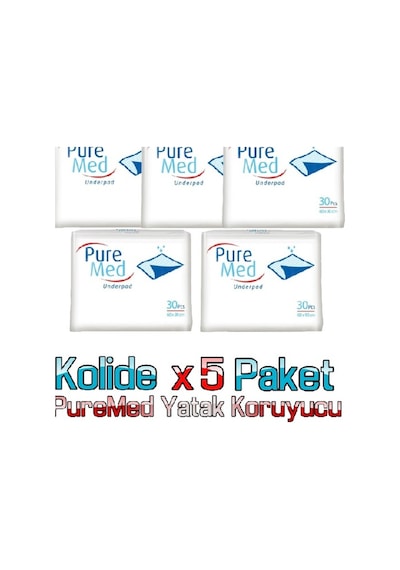 Puremed 60 x 90 CM Hasta Altı Bezi Serme Yatak Koruyucu 30'lu x 5 150 Adet