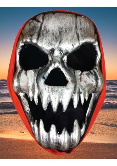 Cadılar Bayramı Halloween Maske Plastik İskelet Gümüş Arkası Tüllü Korku Maskesi Diğer