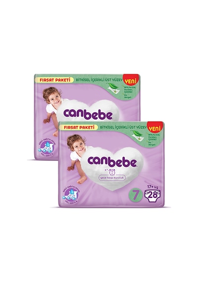 Canbebe Bebek Bezi Fırsat Paketi 7 Beden XXL (17+ Kg) 28 li x 2 Adet 2'li