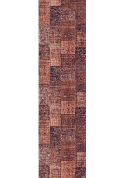 Jazz Patchwork Desenli Dokuma Taban Dekoratif Turuncu Halı (Al 62