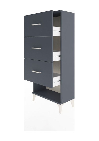 Arges Dolap 3 Çekmeceli 60x30x134 Antrasit-antrasit Antrasit Arges Dolap 3 Çekmeceli 60x30x134 Antrasit-antrasit Antrasit