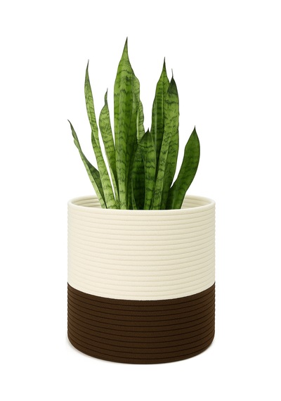Mavaux Dekoratif Jüt Saplı Hasır Sepet Saksı 20cm X 20 Cm, Jüt Bej Saksılık, Dekoratif Saksı Ve Havluluk Kahverengi