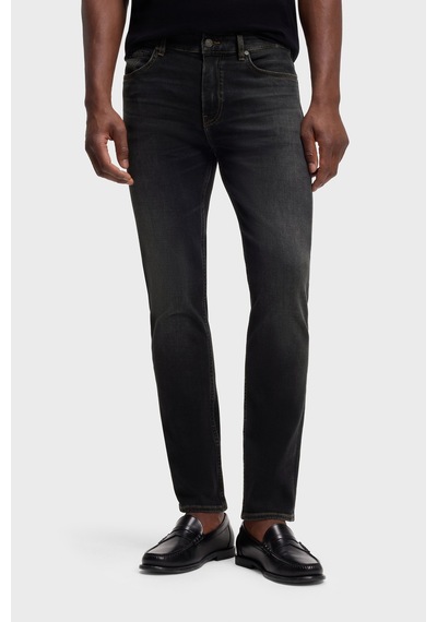 Boss Slim Fit Normal Bel Dar Paça Jeans Erkek Kot Pantolon 50564384 009 Siyah