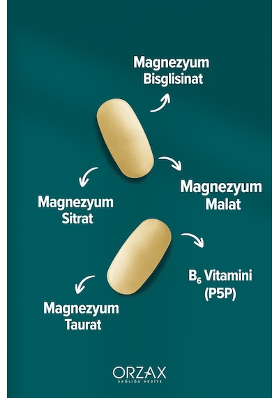 Ocean Magnezyum Complex Bisglisinat - Malat - Sitrat - Taurat & B6 P5p Vitamini 60 Tablet