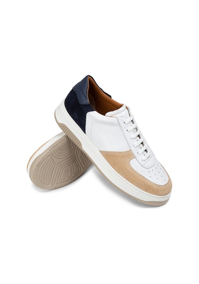 Deery Hakiki Deri Vizon Rengi Erkek Sneaker Ayakkabı - 01965Mvzne03 Vizon