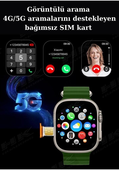 Hk Ultra One 4g/5g Akıllı Saat Sım & Gps Amoled Ekran 4gb Ram 32gb Kameralı & Fitness