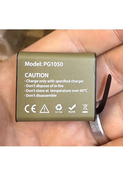 Ultratekno 2 Adet Pg1050 Batarya Eken Aksiyon Kamera Bataryası 3.7v 1050mah 3.885wh Altın
