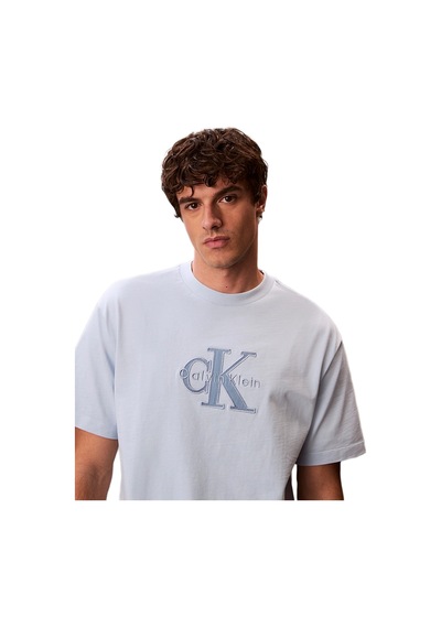 Calvin Klein Lv04rf819g Elevated Monologo Erkek Tişört Mavi