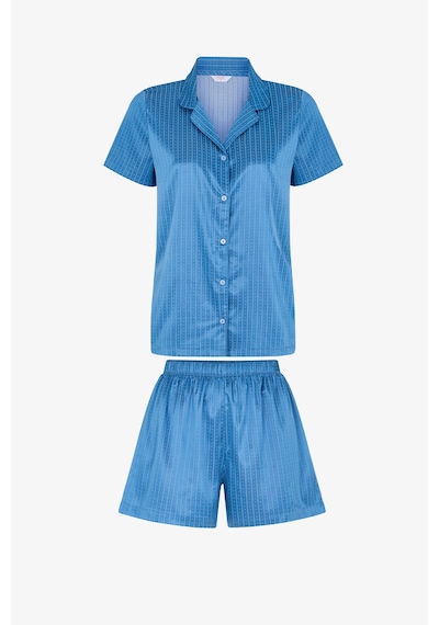 Penti Mavi Skyline Saten Gömlek Şort Pijama Takımı Bl97