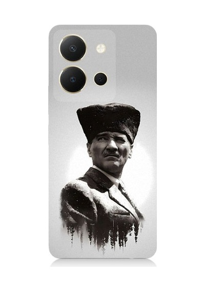 Vivo Y36 Uyumlu Mustafa Kemal Atatürk Desenli Silikon Kılıf