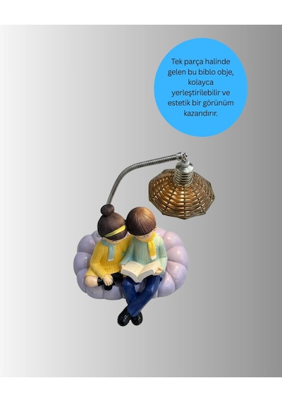 Hubrendy Tekno Sevgiliye Özel Çift Figürlü Led Masa Lambası Okuyan Çift Tasarım Diğer