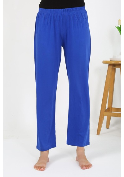 Akbeniz Kadın Penye Düz Tek Alt Pijama 27538 Sax Saks