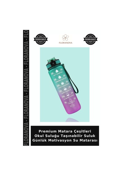 Premium Matara Çeşitleri Okul Suluğu Taşınabilir Suluk Günlük Motivasyon Su Matarası Çok Renkli