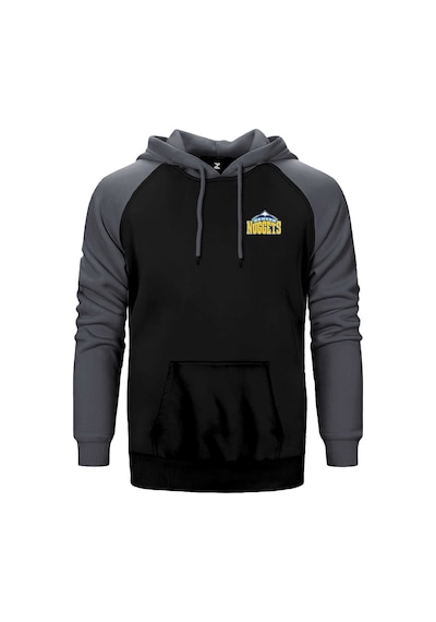 Denver Nuggets Logo Gri Renk Reglan Kol Kapşonlu Sweatshirt Gri