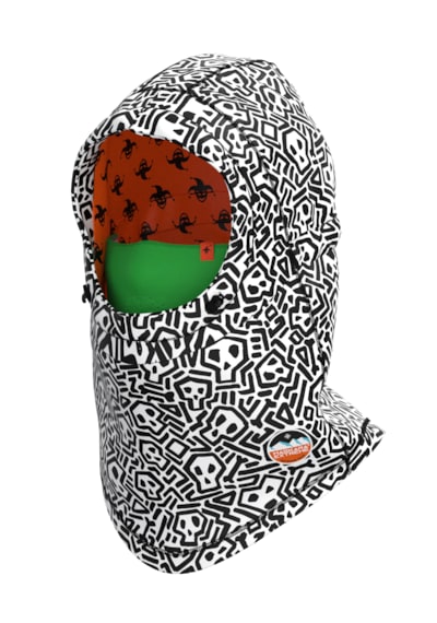 Arctic Balaklava Baskılı Su Geçirmez Çift Kat Softshell Snowboard Kayak Motosiklet Bisiklet Maskesi Siyah - Beyaz