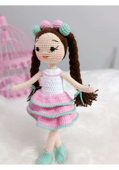Pembe Liva Bebek Amigurumi Örgü Oyuncak