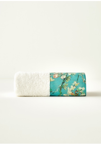 Bella Maison %100 Pamuk Van Gogh Almond Blossom Yüz Havlusu Turkuaz 50x90 Cm Turkuaz