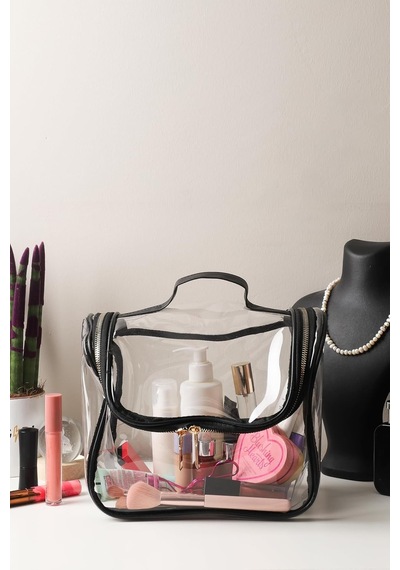 Lexroo Geniş Hacimli Şeffaf İçi Görünen Çok Amaçlı Makyaj Çantası