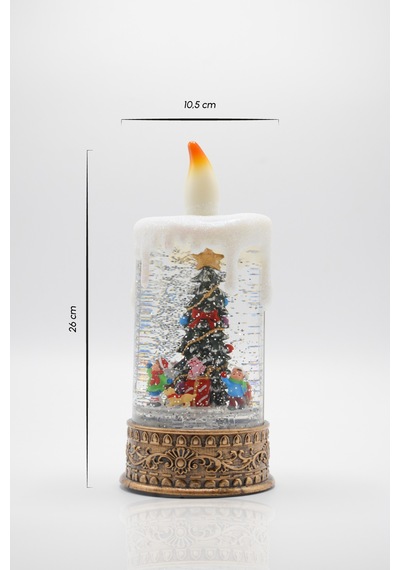 Waldern Premium Collection Dekoratif Işıklı Yılbaşı Süs Mum 24 Cm