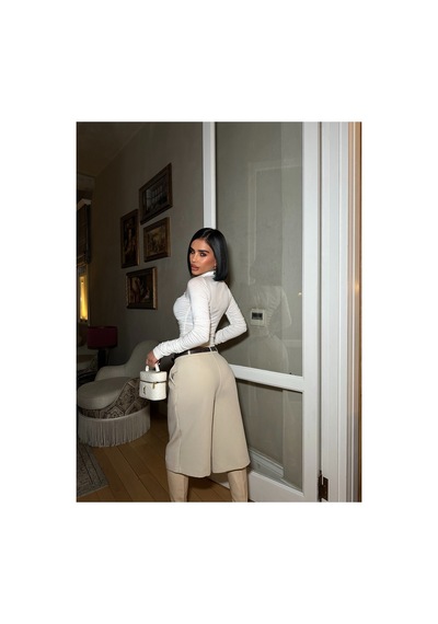 Meecy Büzgülü Transparan Boğazlı Bluz Beyaz Beyaz