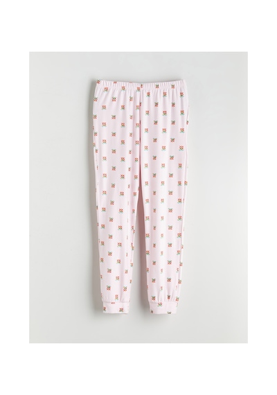 Lcw Young Pembe Bisiklet Yaka Yılbaşı Temalı Kadın Pijama Takımı