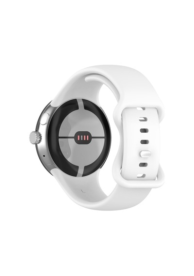 Caseonn Google Pixel Watch 4 45mm Kordon Esnek Spor Silikon Kayış Beyaz