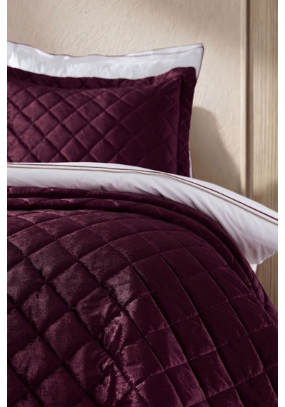 Doqu Home Luxury Imperial Çift Kişilik Kabartma Dokulu Yatak Örtüsü - Mürdüm Mor