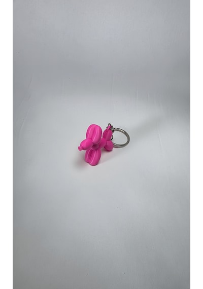 Balon Köpek Anahtarlık Pembe