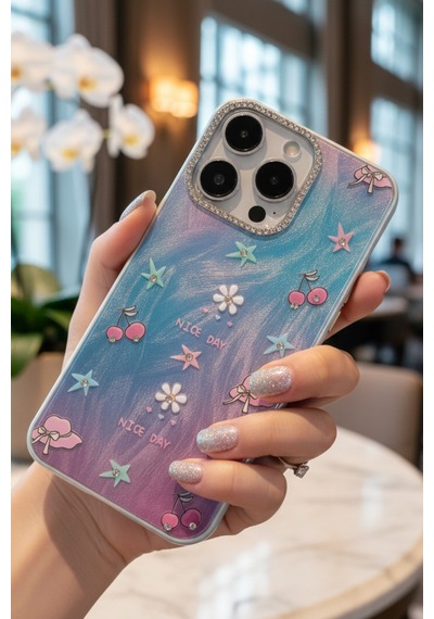 İphone 16 Pro Kılıf Aynalı Desenli Figürlü Tasarım Silikon Kapak