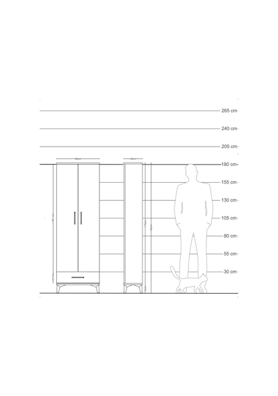 Arges Dolap 2 Raflı Tek Çekmeceli Tek Askılı 60x30x182 Aytaşı... Aytaşı