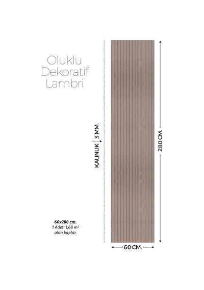 Brano Bej Desenli Duvar Lambiri 60x280 Cm-kendinden Yapışkanlı 1058
