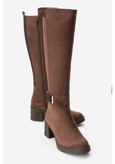 Luvishoes Moreni Kahverengi Süet Streç Detaylı Tokalı Kadın Kalın Topuklu Çizme Kahverengi Luvishoes Moreni Kahverengi Süet Streç Detaylı Tokalı Kadın Kalın Topuklu Çizme Kahverengi