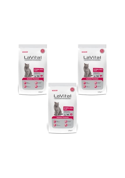La Vital Sterilesed Somonlu Kısırlaştırılmış Yetişkin Kedi Maması 3 x 1500 G