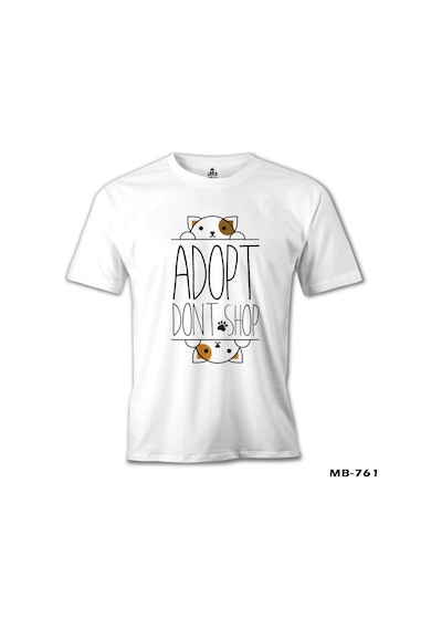 Don'T Shop - Adopt Beyaz Erkek Tshirt
