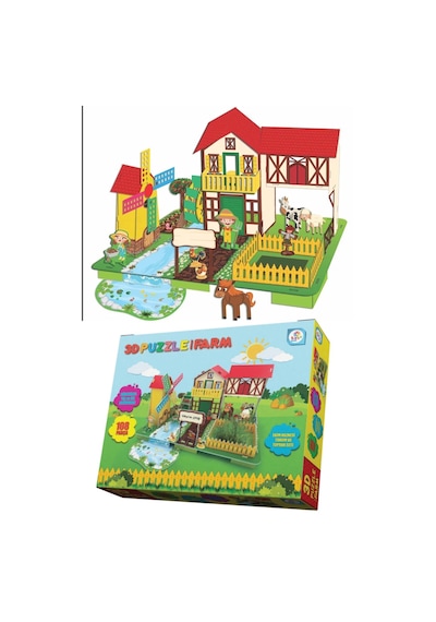 3d Puzzle Farm - Eğitici Çiftlik Temalı Yapboz Ve Ekim Seti 108 Parça