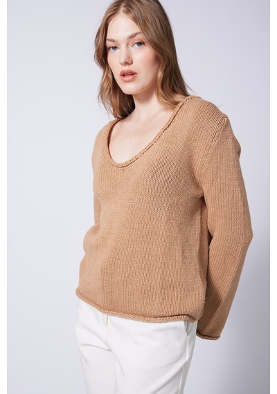 V Yaka Basic Triko Kazak CAMEL