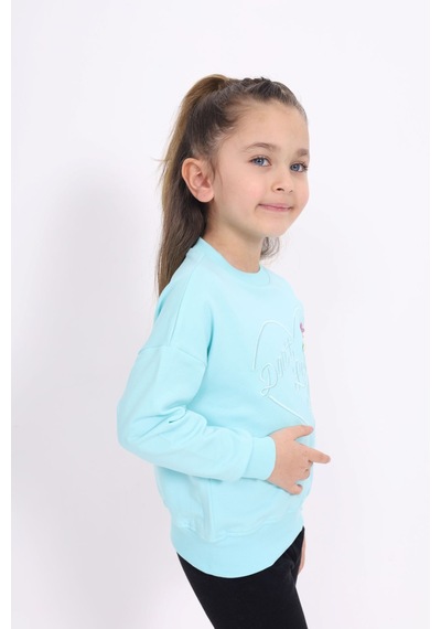 Toontoy Kız Çocuk Relax Fit Bisiklet Yaka Hafif Düşük Omuz Nakış Baskılı Sweatshirt - 2 İplik Su Yeşili Toontoy Kız Çocuk Relax Fit Bisiklet Yaka Hafif Düşük Omuz Nakış Baskılı Sweatshirt - 2 İplik Su Yeşili