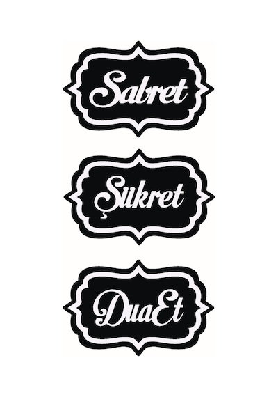 Sabret Şükret Dua Et Sticker 20 X 42 Cm