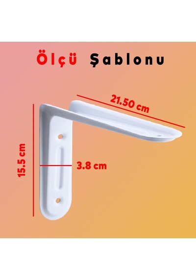 Lexroo Raf Altı Raf Tutucu Ayak Ferforje Beyaz Klas 21.5 X 15.5 Cm 2 Adet No:2