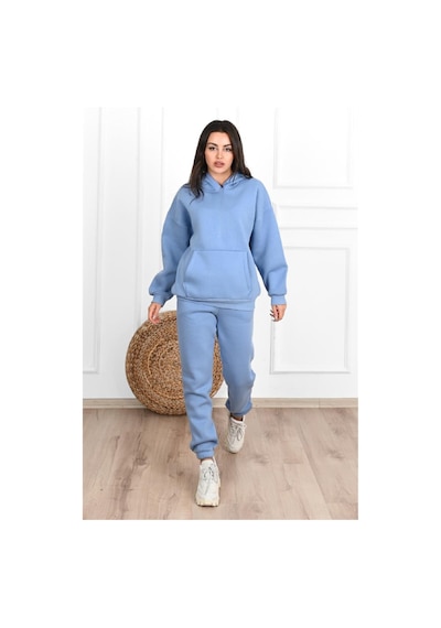 Düz Basic Eşofman Takımı Sweatshirt Jogger Bebe Mavisi