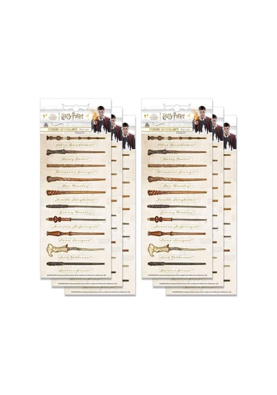 Lexroo Harry Potter Wands Folyo Çıkartmalar Çoklu Paket 6'lı Paket Ahşap