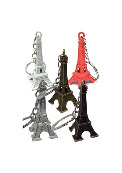 Paris Eyfel Kulesi Renkli 3D Metal Anahtarlık 5 Adet