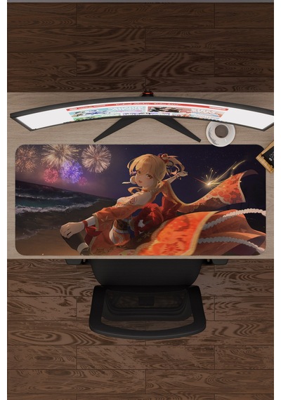 Yoimiya Genshin Impact Anime Gacha V4 - 90x40 Xxl Gaming Mouse Pad Fare Altlığı