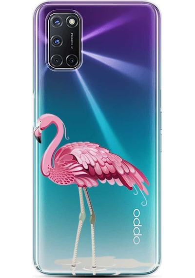 Oppo A72 Kilif Desenli Silikon Flamingo 473383898