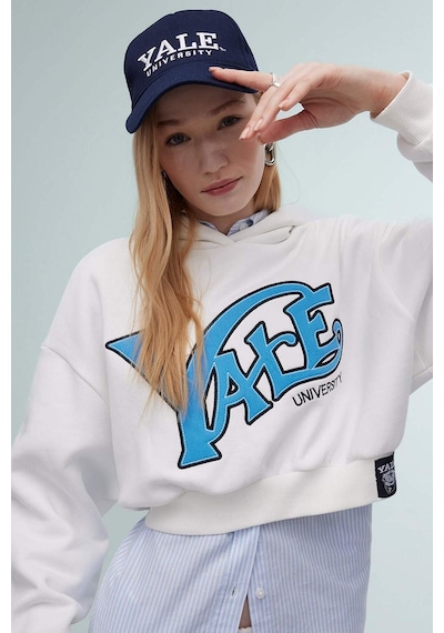 DeFacto Coool Yale University Oversize Geniş Kalıp Kapüşonlu Crop Sweatshirt C3092AX24SPWT32