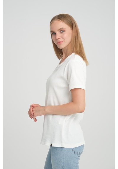 Alexandergardı Fitilli V Yaka Comfort Fit T-shirt E24-74602 001
