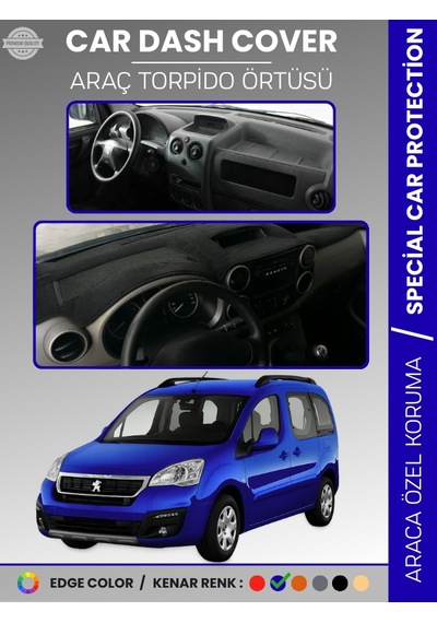 Peugeot Partner Tepee 2008-2018 Kapaklı Torpido Örtüsü Ön Göğüs Koruma Tam Uyum - 261 Stiloto