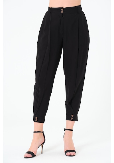 Sortie Collection Paça Düğmeli Pantolon Siyah