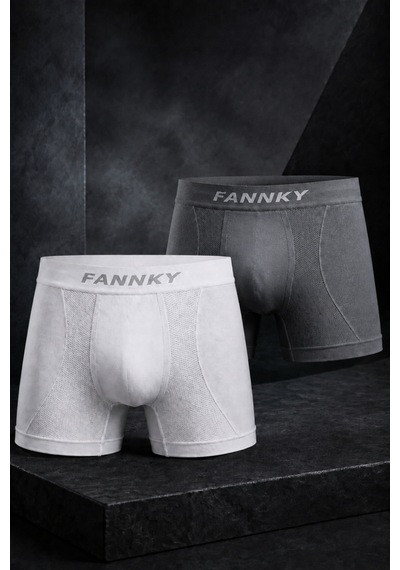 Womanandkids Night Füme Erkek Rahat Esnek Seamless 2 Li Boxer